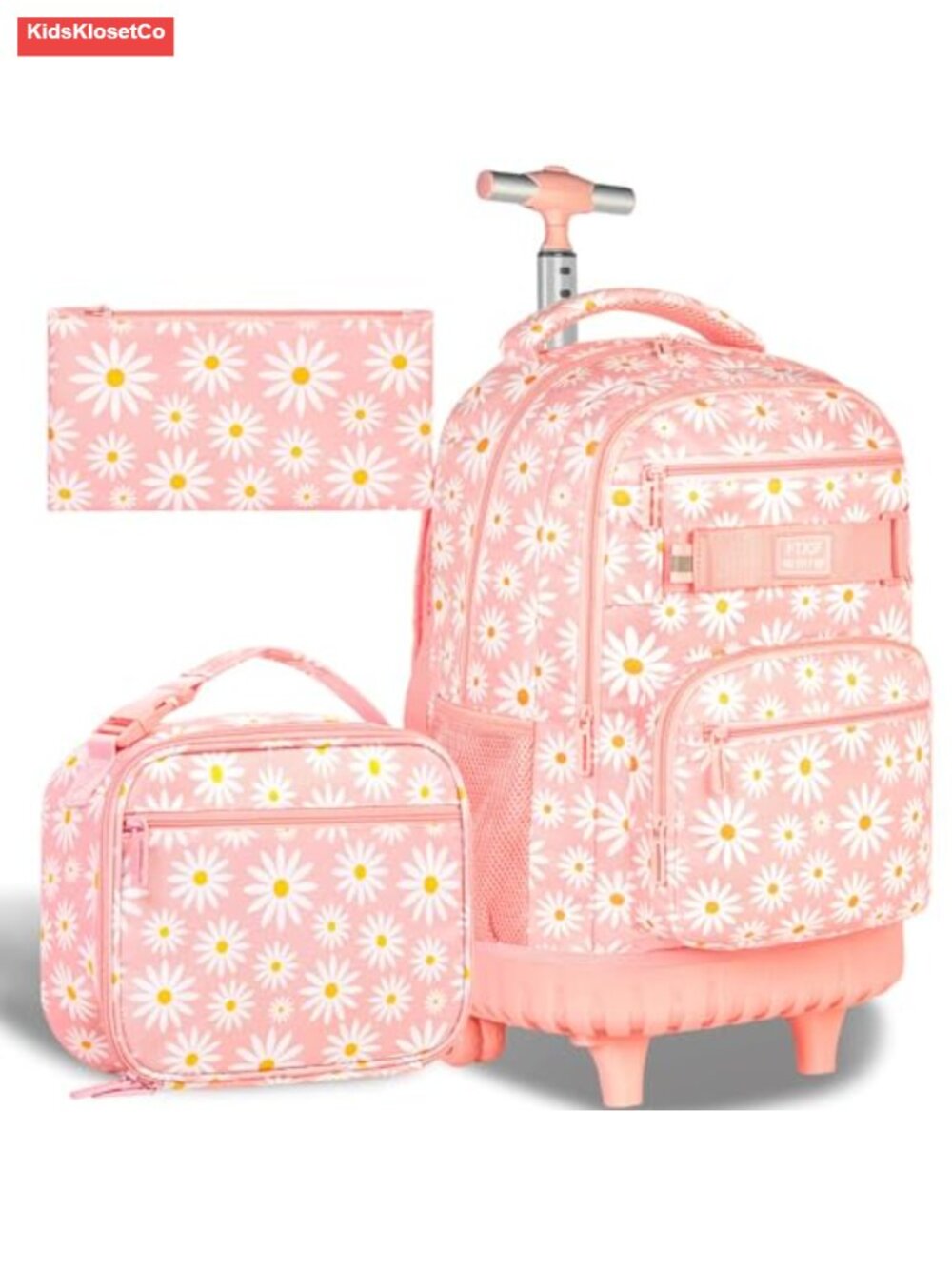 Rolling Backpack with Wheels for Girls Teens, Wheeled School Bookbag Laptop Bag
